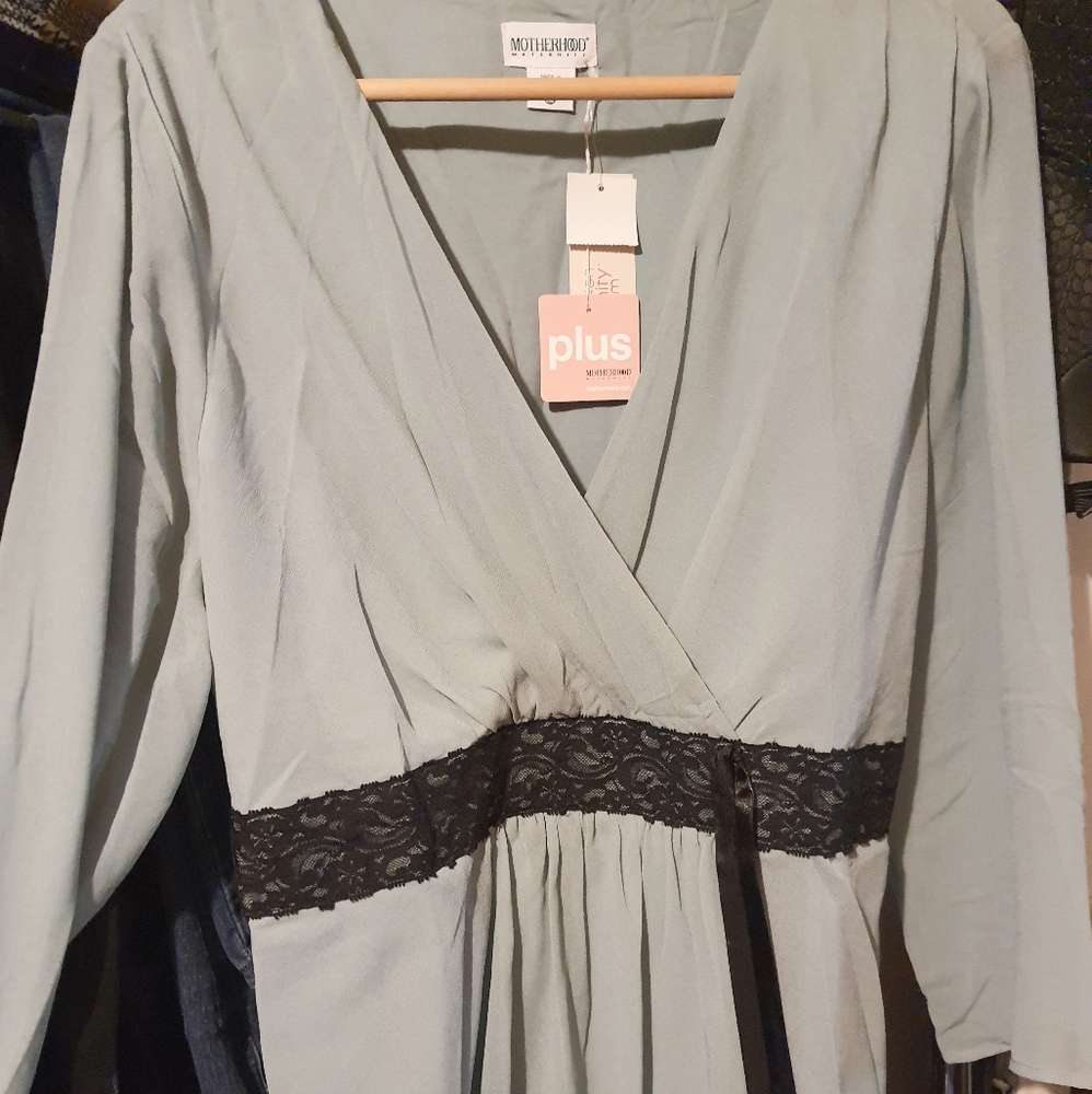 Maternity top blouse pale blue
